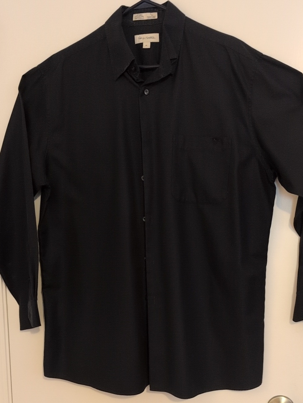 John W. Nordstrom Black Long-Sleeve Dress Shirt